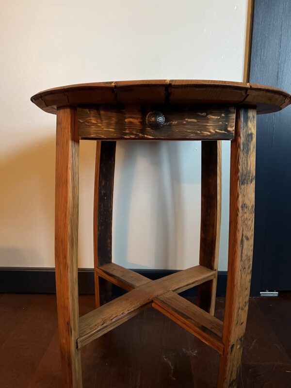 Authentic reclaimed white oak Checkerboard side table