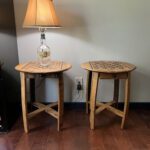 Checkerboard Side Tables With Lamp